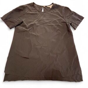 Nieves Lavi- black, 100% silk shirt.  Shell button